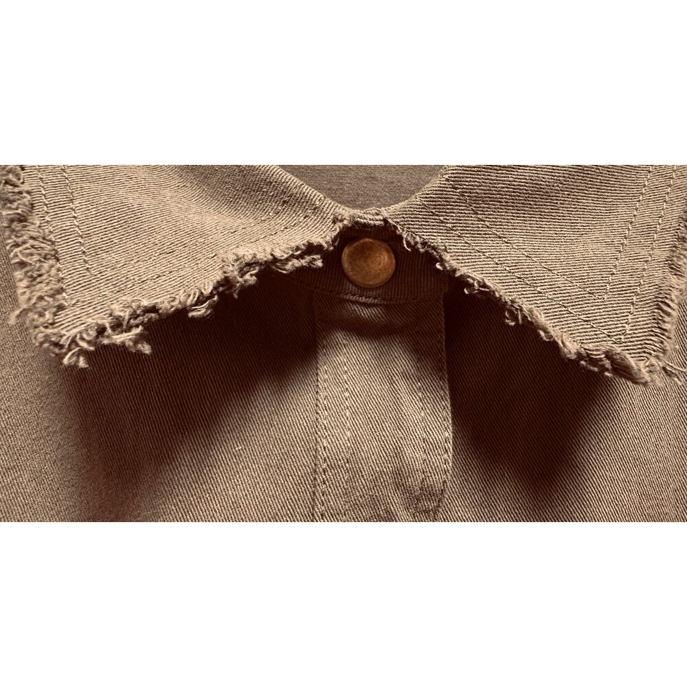 Davi & Dani Women’s Olive Green “Rock & Roll” Frayed Utility Jacket. Sz L  NEW - Picture 10 of 13